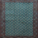 Square Machine Washable Persian Light Blue Traditional Rug, wshtr1737lblu