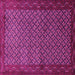 Square Machine Washable Persian Pink Traditional Rug, wshtr1737pnk