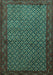 Machine Washable Persian Turquoise Traditional Area Rugs, wshtr1737turq