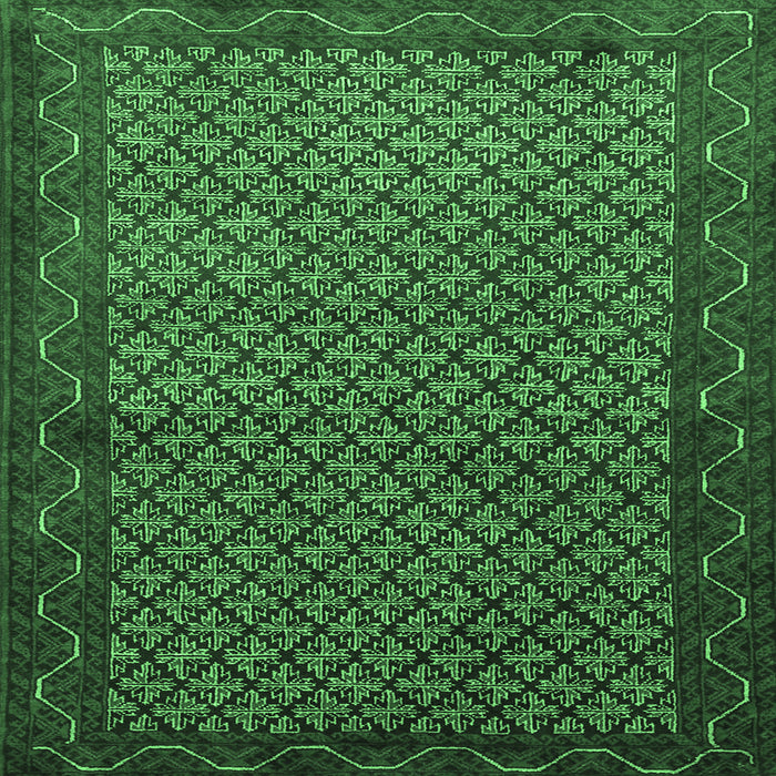 Square Persian Emerald Green Traditional Rug, tr1737emgrn