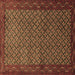 Square Persian Brown Traditional Rug, tr1737brn