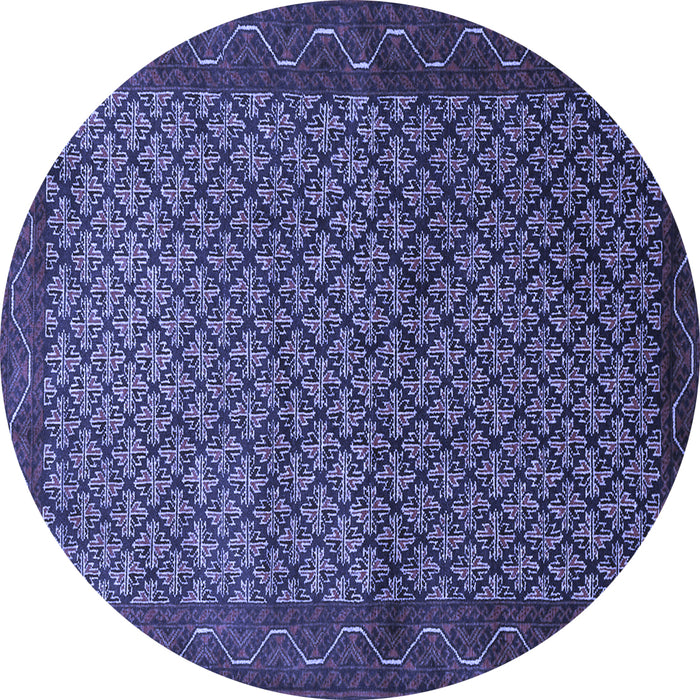 Round Persian Blue Traditional Rug, tr1737blu
