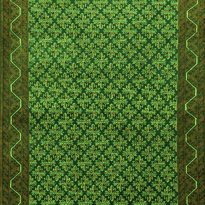 Serging Thickness of Machine Washable Persian Green Traditional Area Rugs, wshtr1737grn