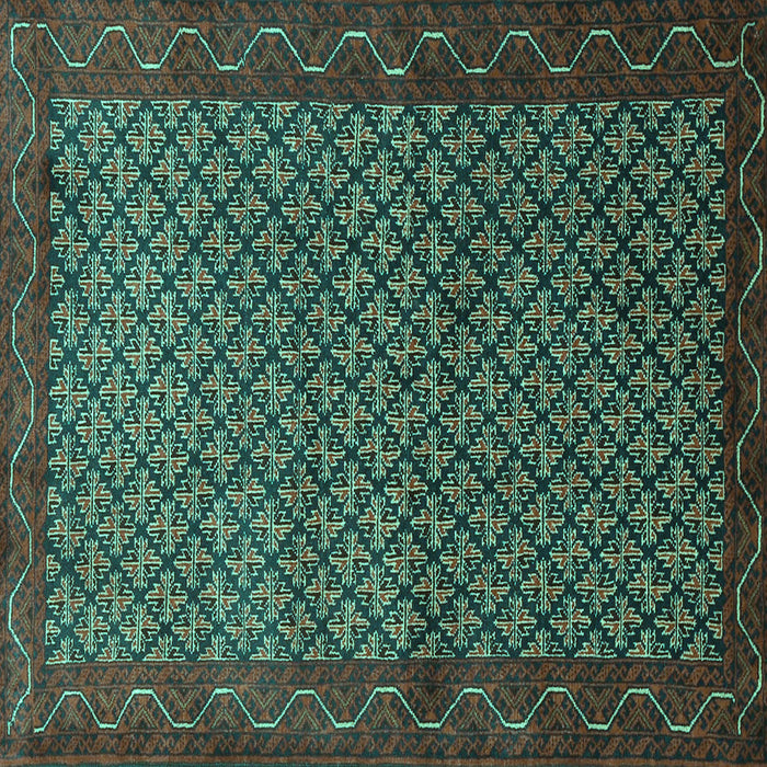 Square Machine Washable Persian Turquoise Traditional Area Rugs, wshtr1737turq