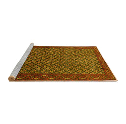 Sideview of Machine Washable Persian Yellow Traditional Rug, wshtr1737yw