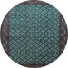 Round Persian Light Blue Traditional Rug, tr1737lblu