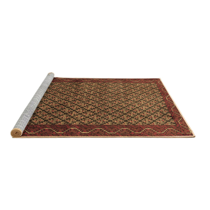 Sideview of Machine Washable Persian Brown Traditional Rug, wshtr1737brn