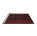 Sideview of Machine Washable Traditional Saffron Red Rug, wshtr1738