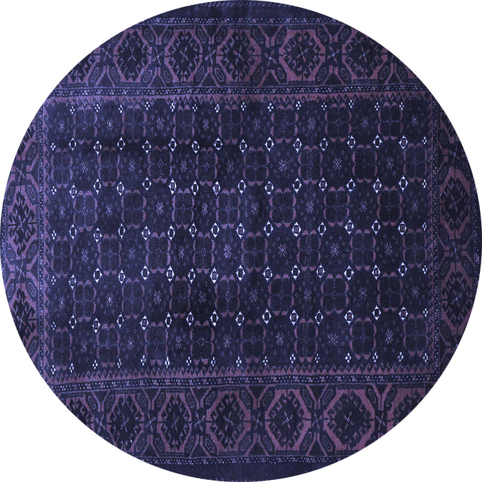 Round Machine Washable Persian Blue Traditional Rug, wshtr1738blu