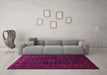 Machine Washable Persian Pink Traditional Rug in a Living Room, wshtr1738pnk