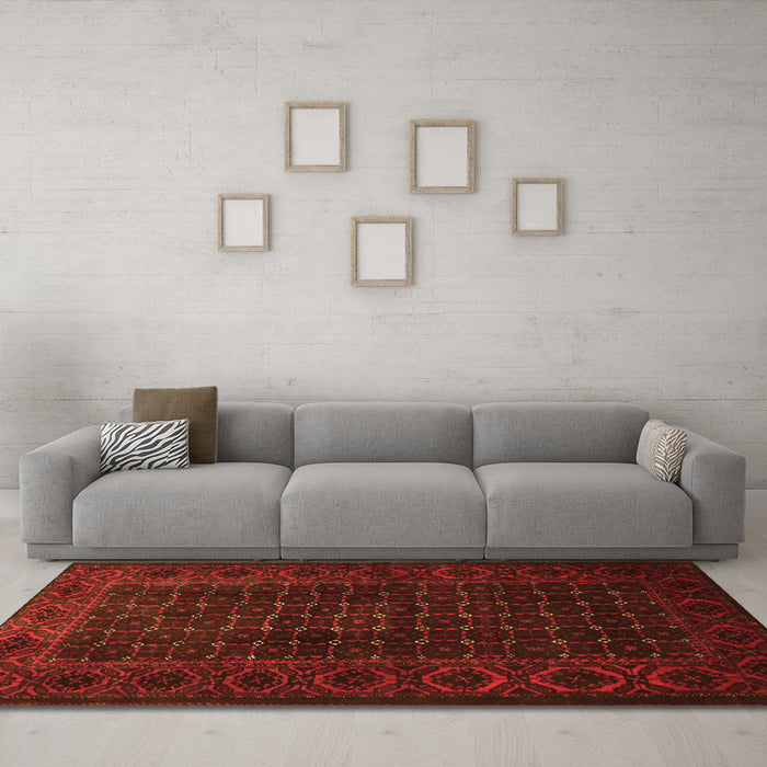 Machine Washable Persian Orange Traditional Area Rugs in a Living Room, wshtr1738org