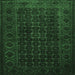 Square Machine Washable Persian Emerald Green Traditional Area Rugs, wshtr1738emgrn