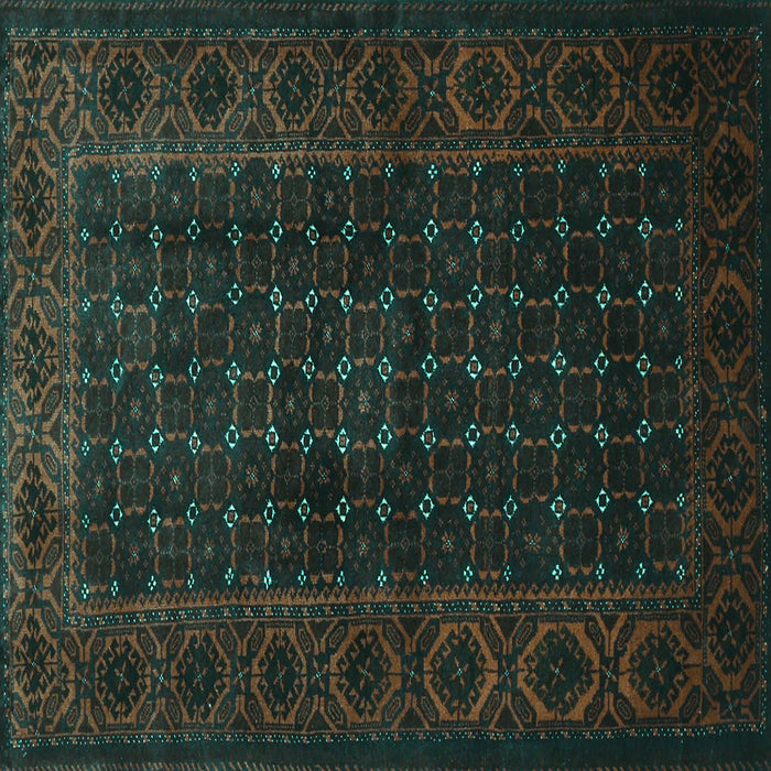 Square Machine Washable Persian Turquoise Traditional Area Rugs, wshtr1738turq