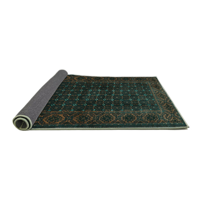 Sideview of Persian Turquoise Traditional Rug, tr1738turq