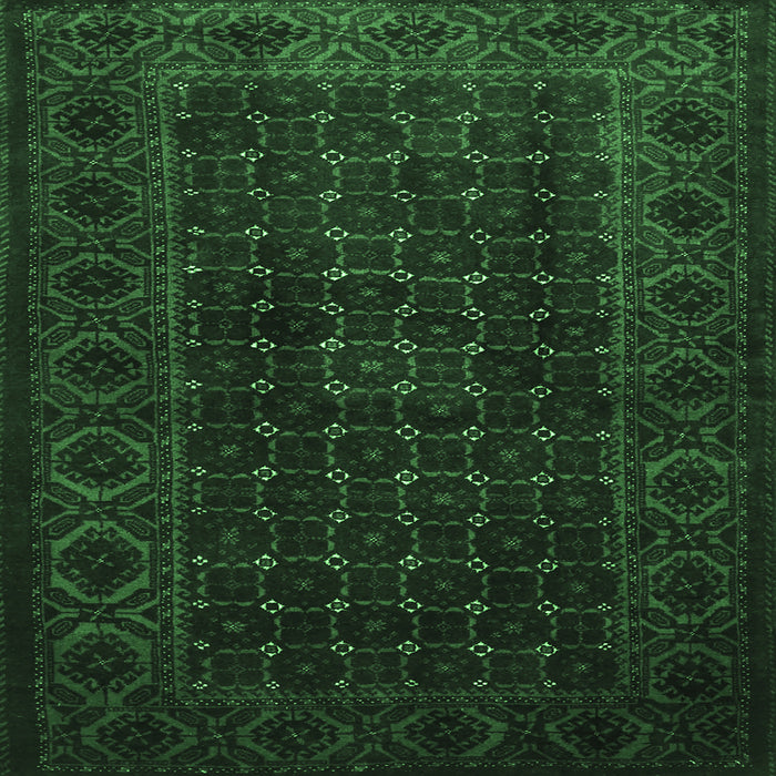 Square Persian Emerald Green Traditional Rug, tr1738emgrn