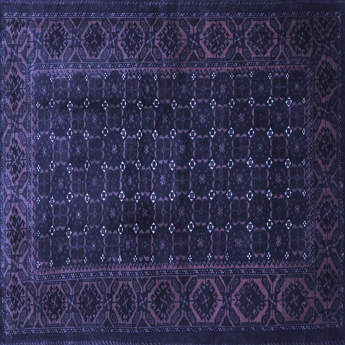 Square Machine Washable Persian Blue Traditional Rug, wshtr1738blu