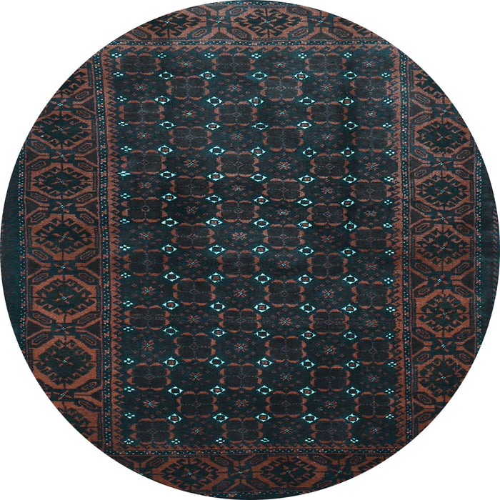 Round Machine Washable Persian Light Blue Traditional Rug, wshtr1738lblu