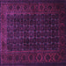 Square Machine Washable Persian Purple Traditional Area Rugs, wshtr1738pur