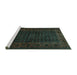 Sideview of Machine Washable Persian Turquoise Traditional Area Rugs, wshtr1738turq