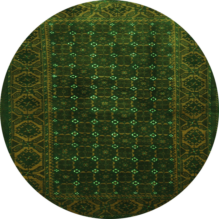 Square Persian Green Traditional Rug, tr1738grn