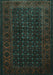 Machine Washable Persian Turquoise Traditional Area Rugs, wshtr1738turq