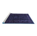 Sideview of Machine Washable Persian Blue Traditional Rug, wshtr1738blu