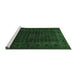 Sideview of Machine Washable Persian Emerald Green Traditional Area Rugs, wshtr1738emgrn