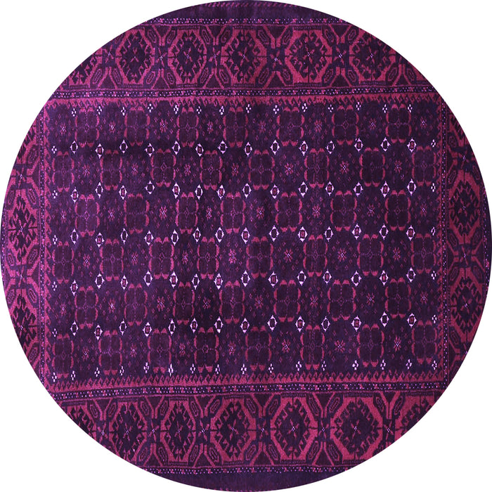 Round Machine Washable Persian Purple Traditional Area Rugs, wshtr1738pur