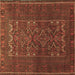 Square Machine Washable Persian Brown Traditional Rug, wshtr1739brn