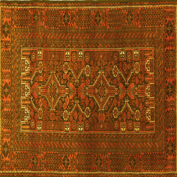 Square Machine Washable Persian Yellow Traditional Rug, wshtr1739yw