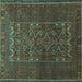 Square Persian Turquoise Traditional Rug, tr1739turq