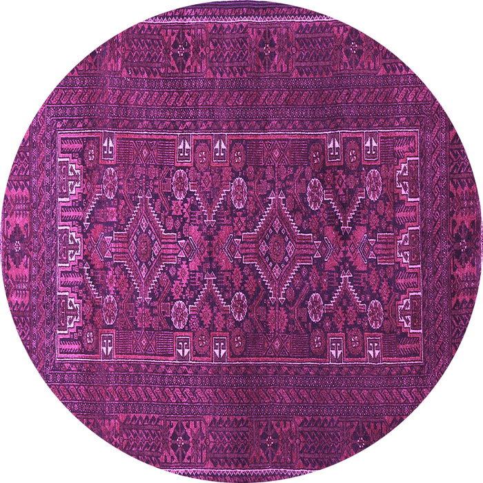 Round Persian Purple Traditional Rug, tr1739pur