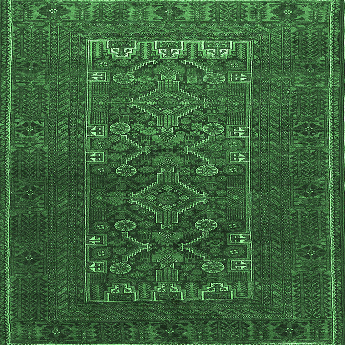 Square Persian Emerald Green Traditional Rug, tr1739emgrn
