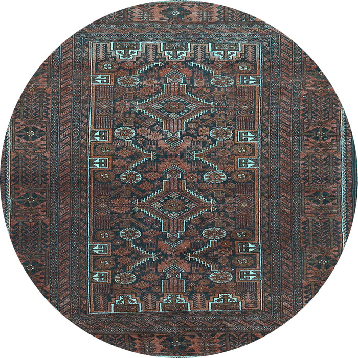 Round Machine Washable Persian Light Blue Traditional Rug, wshtr1739lblu