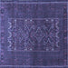 Square Persian Blue Traditional Rug, tr1739blu