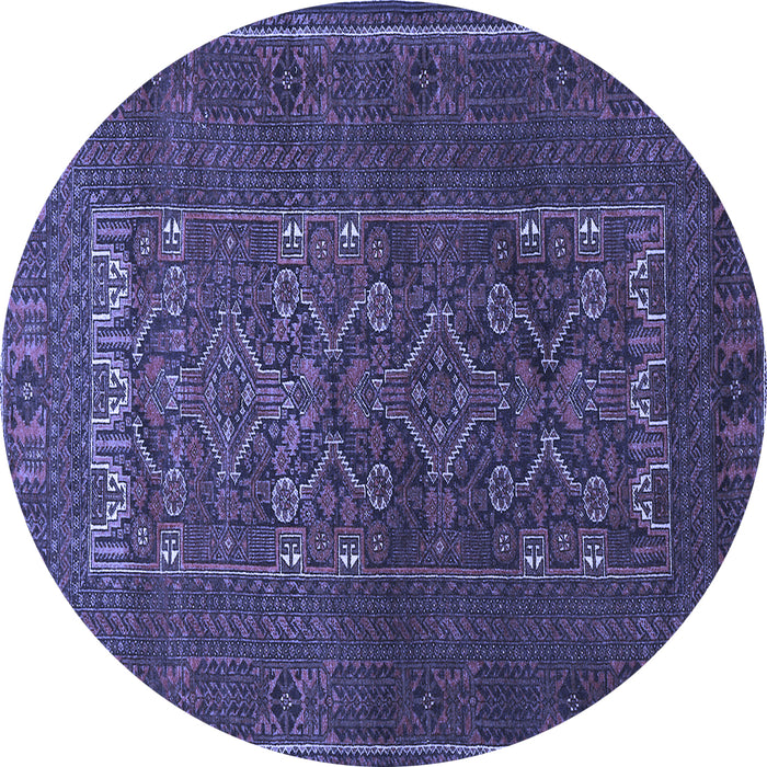 Round Persian Blue Traditional Rug, tr1739blu