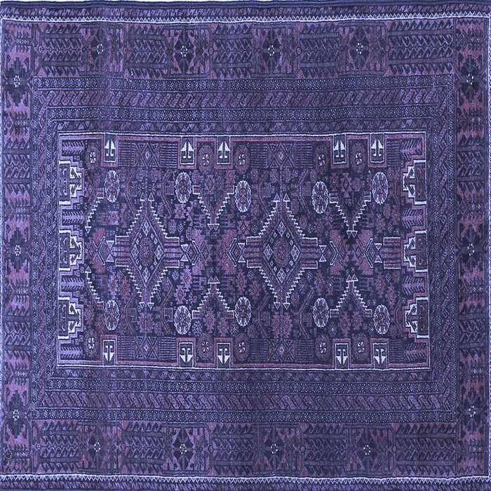 Square Machine Washable Persian Blue Traditional Rug, wshtr1739blu