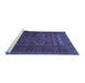 Sideview of Machine Washable Persian Blue Traditional Rug, wshtr1739blu