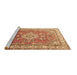 Sideview of Machine Washable Persian Brown Traditional Rug, wshtr173brn