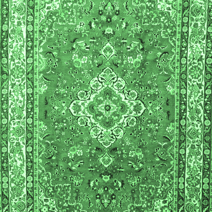 Machine Washable Persian Emerald Green Traditional Area Rugs, wshtr173emgrn