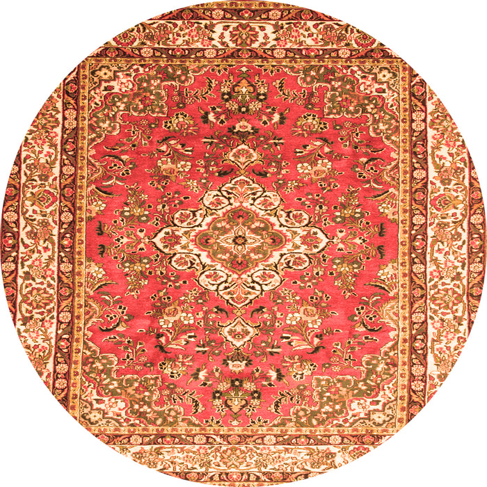 Machine Washable Persian Orange Traditional Area Rugs, wshtr173org