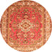 Machine Washable Persian Orange Traditional Area Rugs, wshtr173org