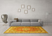 Machine Washable Persian Yellow Traditional Rug in a Living Room, wshtr173yw