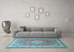 Machine Washable Persian Light Blue Traditional Rug in a Living Room, wshtr173lblu