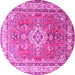 Round Persian Pink Traditional Rug, tr173pnk