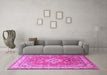 Machine Washable Persian Pink Traditional Rug in a Living Room, wshtr173pnk