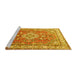 Sideview of Machine Washable Persian Yellow Traditional Rug, wshtr173yw