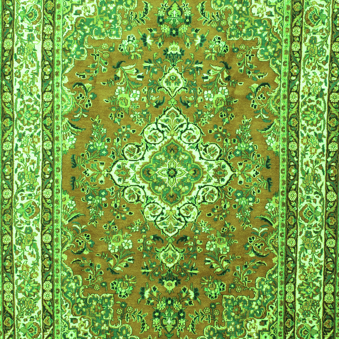 Serging Thickness of Machine Washable Persian Green Traditional Area Rugs, wshtr173grn
