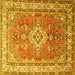 Square Persian Yellow Traditional Rug, tr173yw