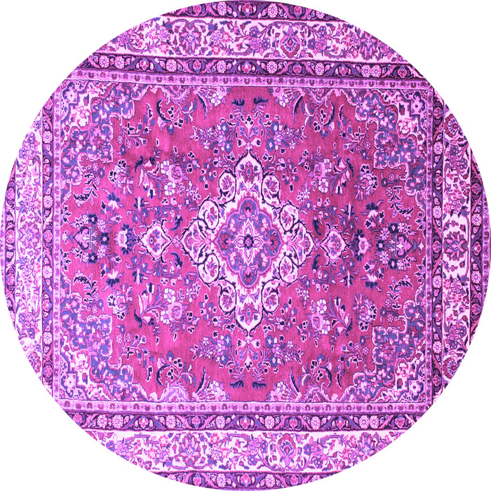 Round Persian Purple Traditional Rug, tr173pur